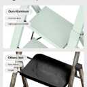 Taranta 3 Step Ladder,Lightweight Aluminum Step Stool with Convenient Handgrip, Folding Ladder with Anti-Slip Pedals, 330lbs Capacity Stepladder for Home, Office, Kitchen-Fairyland Green