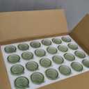 24 Pack Clear Glass Votive Candle Holders, Vintage Candle Holder for Floating Candle, Tealight Candle Holder for Table Centerpieces Home Bridal Shower Birthday Christmas Table Decoration (Green)
