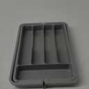Lifewit Silverware Drawer Organizer, Expandable BPA Free Utensil Tray for Kitchen, Adjustable Flatware and Cutlery Holder for Spoons Forks Knives, Plastic Kitchen Organizers and Storage, Gray (M8.9-14.7''W x 12.2''D)