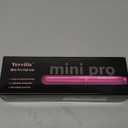 Terviiix Mini Flat Iron Adjustable Temperature, Travel-Size Mini Hair Straightener, Small Flat Irons for Short Hair/Curls Bangs, Ceramic Portable Tiny Hair Curler, Dual Voltage, Auto-Off, Pink, 1/2''