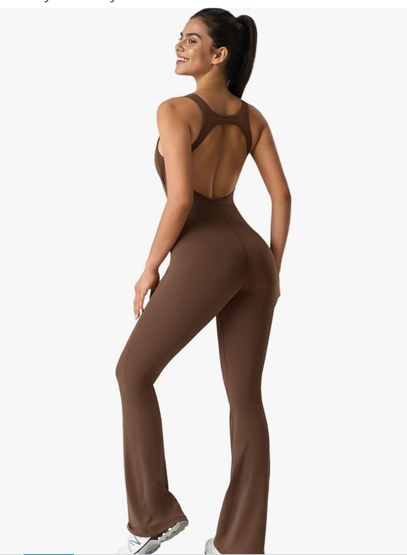 Yvette Women's Backless Jumpsuits Built in Bra Gym Workout Yoga Rompers Flare Leggings Bodycon Bodysuits,Small Yvette Women's Backless Jumpsuits Built in Bra Gym Workout Yoga Rompers Flare Leggings Bodycon Bodysuits,Small