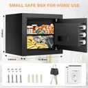 1.0 Cub Small Safe for Home, Mini Safe Box for College Dorm Room
9.8''Dx13.8''Wx9.8''H, Alarm System, LED Light, Wall/Floor Mountable Hidden Safes for Cash, Jewelry, Medicine