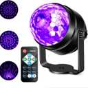 Litake UV Black Lights for Glow Party, 6W LED Disco Ball Strobe Lights for Dark Party Supplies, Sound Activated with Remote Control, Dj Light for Halloween Xmas Birthday Party Home Decorations, 1 Pack