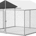 7.8'x7.8' Large Outdoor Dog Kennel, Heavy Duty Dog Enclosure with Roof, Weather Resistant Cover and Security Lock(93"x93")