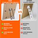 Nirxxiy 6 Pcs Picture Frame Stand, Table top easel, Stainless Steel Picture Holder Stand with Self-Adhesive for 5.9 to 10.2 inch Picture Frame Easel (Black, 5.12 x 2.17)