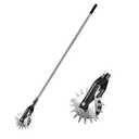 BARAYSTUS Wheel Rotary Edger Lawn Tool, Grass Edge Trimmer, Sidewalk Manual Lawn Edger, Strong 3 Sections Stainless Steel Handle with Cushion Grip, 58.3-Inch