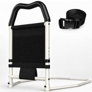 YL-02 Bed Rails for Seniors & Bed Rail for Elderly, Adjustable Safety Support with Non-Slip Handle & Storage Pocket, Fall Prevention Assist Rail with Fixing Strap, ASTM Certified, 350 lbs Capacity