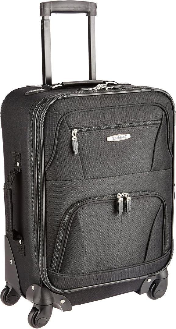 Rockland Pasadena Expandable Spinner Carry-on 19", Black
