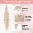 Flufymooz Ponytail Extension, Flexible Wrap Around Ponytail Extension Long Wavy Curly Ponytail Hair Extensions Natural pony tail Synthetic Hairpiece for Women 26 Inch (Cool Blonde)