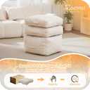 Floor Pillow Cushion for Adults, Meditation Cushion Pillow, Large Square Floor Sitting, for Tatami Living Room or Yoga, 22x22 Inch (4" Thick(Pack of 2), Beige)