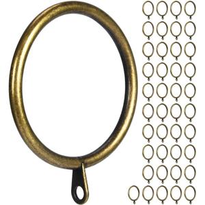 Metal Curtain Ring, 2 inch Inner Diameter,with Flat Eyelet,Fits up to 1.7 inch Drapery Rod (Antique Brass-42pcs)