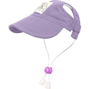 Pet Dog Baseball Cap, Cat Hat, Cat Dog Sun Cap with Ear Holes, Adjustable Puppy Outdoor Sun Hat (Purple, X-Small)
