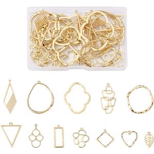 Alloy Geometric Open Back Bezel Frame Big Pendants Bezel Blank Trays Open Back Frame Pendants for DIY Crafts Resin Jewelry Making