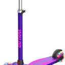 Gotrax KS1 Kids Kick Scooter, LED Lighted Wheels and 3 Adjustable Height Handlebars, Lean-to-Steer & Widen Anti-Slip Deck, 3 Wheel Scooter for Boys & Girls Ages 2-8 and up to 100 Lbs