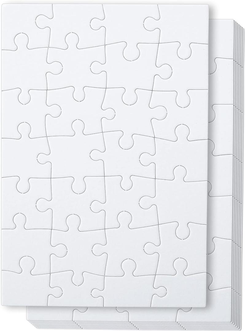 Mr. Pen Blank Puzzle - 10 Pack, 28 Pieces Each, 5.5" x 8.1", White, Draw & Write On