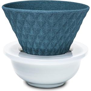 Ceramic Reusable Coffee Filter Pour Over Dripper Paperless Sustinable ekubo 14 Cup Made in Japan (Green)