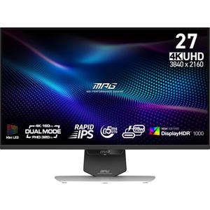 msi MPG 274URDFW E16M 27-inch 3840 x 2160 (UHD) Gaming Monitor, 160Hz, AMD Adaptive Sync, HDR Ready, HDMI, VGA Port, VESA Mountable, Tilt, 4-Side Slim Bezel, 0.5ms, White