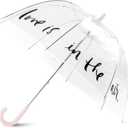 kate spade new york Clear Umbrella for Rain, Large Bubble Umbrella for Weddings, Love Is In The Air