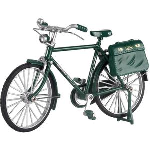 Miniature DIY Bicycle Model Building Kit for Adults Retro Finger Bike Assembly Set Ornament Creative Home Office Desk Decor Gift (Green)