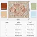 9x12 Area Rugs for Living Room, Stain Resistant Machine Washable Rug, Non Slip Backing Boho Rugs for Bedroom, Printed Soft Vintage Carpet Orange 9 x 12 (Cinnamon/Clay/Laurel/Babyblue)