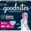 Goodnites Girls' Nighttime Bedwetting Underwear, Size Extra Small (2843 lbs), 99 Ct