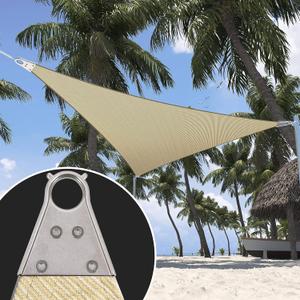 ShadeMart 20' x 20' x 20' Beige Sun Shade Heavy Duty Triangle Shade Sail, Custom Size Super Ring Canopy Awning Shades for Patio Carport Yard UV Blockage Commercial Grade 260 GSM