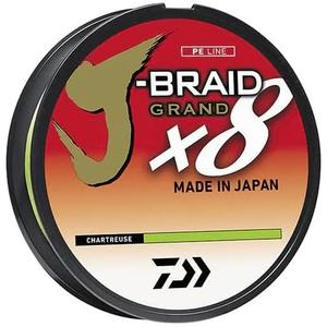 Daiwa J-Braid Grand X8, Filler Spool, Chartreuse, Mono Dia.= 10lb.