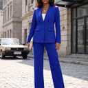 Women's 2 Piece Suits Business Casual Outfits Straight Wide Leg Pants Suits Professional Office Work Outfits