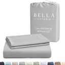 Bella Coterie Luxury Bamboo Viscose King Size Duvet Cover Set | 100% Organically Grown | Corner Ties | Ultra Soft | Cooling | Two Pillow Shams | 106 x 94 | No Insert [Grey Mist]