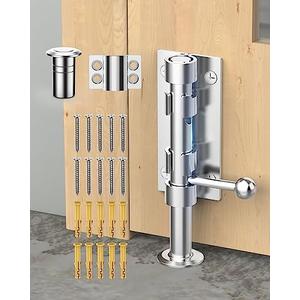 Heavy Duty Slide Bolt Gate Latch Hardware, 6.3 Inch Solid 304 Stainless Steel Latches Electroplating Finish, Barrel Bolt Lock for Wooden Fence, Yard Door, Barn Door, Shed Door, Interior (Silver)