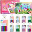 JoyCat 24 Pack Foil Craft Party Favors,No Mess Arts and Crafts for Kids,Goodie Bag Stuffers,DIY Creative Activity, Birthday Present for Girls Boys 4 5 6 7 8 9 Years Old(Unicorn)