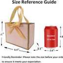 TKSBAG 50 PCS Small Pink Gold Gift Bags with Bow Ribbon - 6.4x3.1x5.1 Inch Thank You Bags with Handles, Bulk for Baby Shower, Bridal Shower, Wedding, Party Favors, Mother's Day