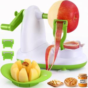 Apple Peeler for Apple Sauce and Pie, 8-Wedge Apple Slicer Corer with Stainless Steel Blades, Upgraded Strong Suction Base, Includes 2 Replacement Blades