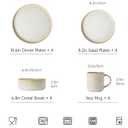 MONITO Ceramic Dinnerware 16 Pieces Dinner Set10.6in Stoneware Plates and Bowls Sets, Highly Chip and Crack Resistant | Dishwasher & Microwave Dishes set,Gift, Bonbon Beige