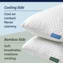 Cooling Pillow Standard Size Pack of 1 - Breathable Cooling Bed Pillows for Hot Sleepers - Adjustable Shredded Memory Foam - Soft or Firm, Supportive for Side, Back & Stomach Sleepers - Washable Cover