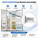 DA97-08223D Ice Maker Container Auger & Bucket Assembly Replacement Compatible with Samsung General Electric Refrigerator, Replace Part DA97-08223A, DA97-08223B, DA97-08223C. RS25J500DSR/RS25J500DSG