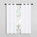 NICETOWN 50% Light Blocking Curtain Panels for Bedroom, Home Decoration Easy-Care Solid Grommet Draperies & Drapes, Window Covering for Kitchen (2 Panels, 34 by 54, White)