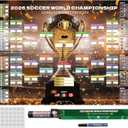 2026 World Soccer Cup Extra Large Schedule Poster, 2 in 1 45.3" x 31.5" No Crease Soccer Calendar World Cup Schedule Football Tournament for Home Bar Party Decorations