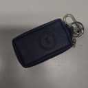 Universal Car Key Fob Key Finder Built-in Anti-Loss Tracker, Premium PU Leather Car Key fob Holder, Keychain Key Fob Cover with Double Layer, Transparent Window, Hook, More Key Rings (Navy Blue)