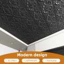 WOWSTAR 24-Pack 24"x24" Drop Ceiling Tiles, Vintage Waterproof Glue up Ceiling Panels, Black
