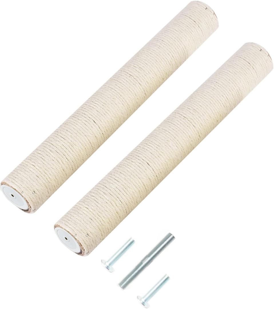 2Pcs M10 Cat Tree Replacement Post - 10mm Bolt Sisal Cat Scratching Post Replacement Pole DIY M10 Bolt Sturdy PVC Tubes Screws Included (3.35 * 19.68")