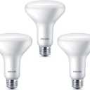 Philips LED Dimmable, Warm Glow Effect BR30 Light Bulb - Pack of 3 - EyeComfort Flicker Free - 7.2W = 65W - 650 Lumen - Soft White (2700K) - E26 Base - Indoor - Title 20