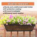 2 Pack 24" Window Box Planter for Outdoor Plants Railing Planter Window Box with Coco Fiber Liner Horse Trough Planter for Outdoor Deck Balcony Porch Fence Patio Garden Dcor
