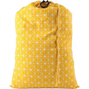 SWISSELITE Laundry Bag with Handle and Drawstring, Large Heavy Duty Laundry Bag, 28 x 40 Inches Travel Dirty Clothes Bag for Laundromat and Household (Checkerboard Yellow)