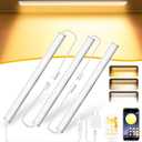 Daymeet Dimmable 12 Inch Ultra Thin Under Cabinet Lighting, Under Cabinet Lights Plug in, Multi-Color Super Bright LED Lights Bar Under Counter Lights Indoor for Kitchen, Shelf, Closet, Desk (3 Pack) (Multi-white(remote/app control))