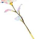 1pcs 24K Colorful Galaxy Rose Glass Artificial Flower, Rainbow Rose Gift Mother's Day Birthday Party Women Gifts Wedding Decorations (1pcs)