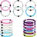 FROG SAC 6 Beaded Bracelets for Girls, Silicone Bracelet Pack for Kids, Cute Bead Bracelets, VSCO Girl Birthday Party Favors for Teens 5 Pack