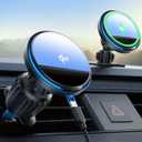 Lamicall 15W for QI2 Magsafe Car Mount Charger - RGB LED360 Wireless Car Phone Holder Vent Dashboard, Hands Free Magnetic Phone Holder for Car Charging for iPhone 17 Air Pro Max Plus 16 15 14 13 12