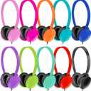 Bulk Headphones Pack of 20 for Classroom School Kids, Wholesale Wired Adjustable Headphones Earphones for Students Schools Libraries Museums (Mixed Color)