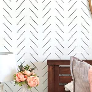 STENCILIT Herringbone Simple Wall Stencil - XL Stencil 22x40 In, Geometric Wall Stencils for Painting Large Pattern, Modern Large Wall Stencils